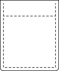 Patch pocket icon for clothing. Isolated line illustration.