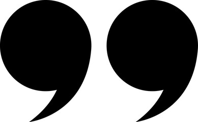 Quotation marks. Black quotes icon