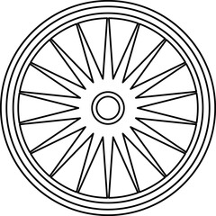 Fototapeta premium Car Wheel rims icon illustration