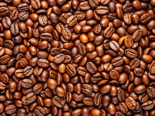 Obraz premium Coffee Bean Seamless Pattern Panoramic Photography Background - High Resolution Texture
