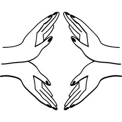 Obraz premium Protective hands forming a diamond shape