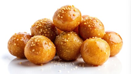 Golden Fried Lokma Balls: Delicious Arab Sweets Photography