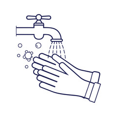 hand holding water tap