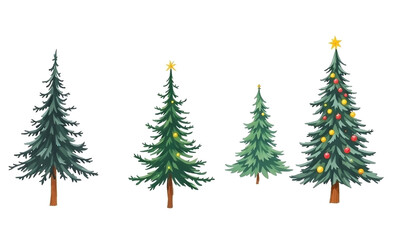 Fototapeta premium set of christmas trees