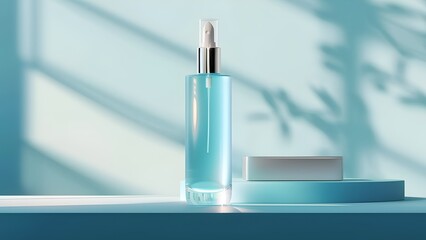 Blue cosmetic perfume for beauty brand	