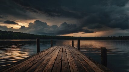 Obraz premium sunset on the lake