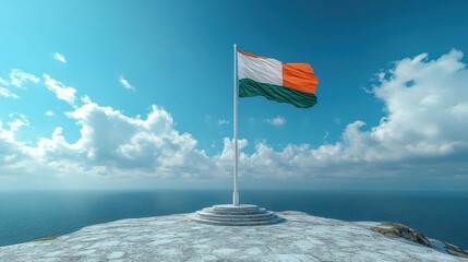 flags of ireland waving in the wind rendering perfect for background or texture purposes