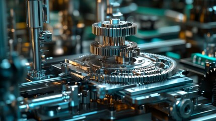 Complex Metal Gear System Precision Engineering Machine