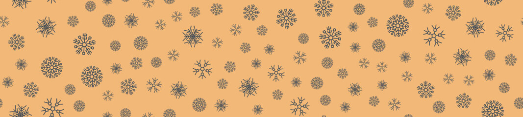 Winter seamless pattern with snowflakes