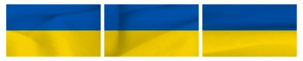 Set of Ukrainian national flags