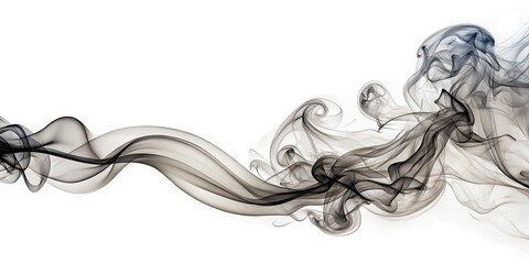 Fototapeta premium Smoke Line Art: Cosmetics Design Element, Elegant Outline Sketch, Isolated, Abstract, Beauty, Graphic, Illustration