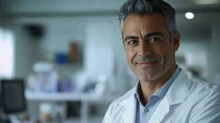 Fototapeta premium Successful Medical Professional Smiling in an Office Setting