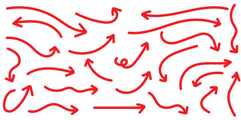 Hand drawn arrow mark icons vector