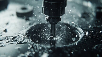 Precision Milling Machine Cutting Metal With Coolant