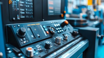 Industrial Machine Control Panel Close Up View