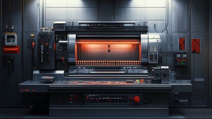 Obraz premium Futuristic Industrial Machine Room Interior Design