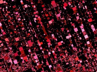 Obraz premium Dynamic abstract background featuring a diagonal array of red and pink squares on a black backdrop.