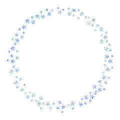 星のフレーム（青色、キラキラ、ラメ、グリッター、スパンコール）