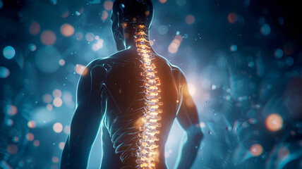Visualization of Spinal Health Showing Vertebrae and Spinal Column