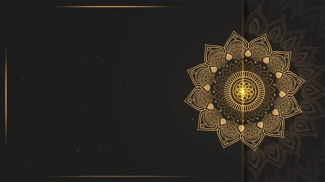 Abstract Luxury frame mandala art 4k video footage, Floral vintage decorative element's, Mandala animation Indian Wedding Invitation Card. decorative. Yoga, Wedding, and Ramadan Arabic Islamic 4K 3D