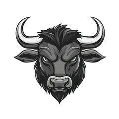 Fototapeta premium Bull head mascot logo vector illustration on transparent background