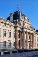 Paris, France - 15 July 2021: Facade of the Ecole Militaire in the 7th arrondissement of Paris