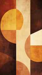 Abstract Geometric Shapes in Warm Tones
