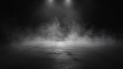 Fototapeta premium Mysterious and Atmospheric Dark Background with Mist and Fog on Textured Ground
