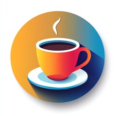 Fototapeta premium Colorful Coffee Cup Illustration