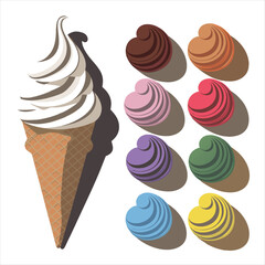 Stylish Caramel Ice Cream Cone with Rustic Textures – Food Themed Stock Image