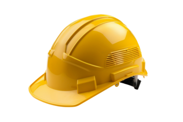 Professional-Grade Construction Safety Helmet Isolated on Transparent Background