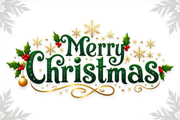 Fototapeta premium merry christmas lettering design