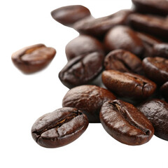 Obraz premium Coffee beans isolated in a transparent background