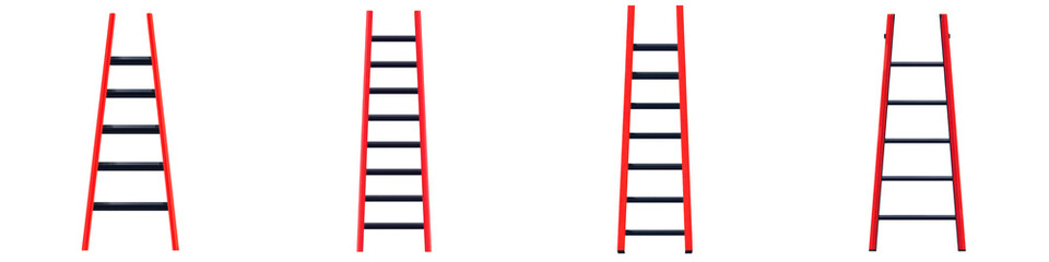 Wooden ladder with steps climbing vertically towards the sky representing the concept of progress growth and reaching new heights of success and achievement  The minimalist
