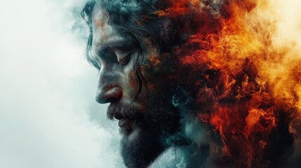 jesus christ double exposure photography