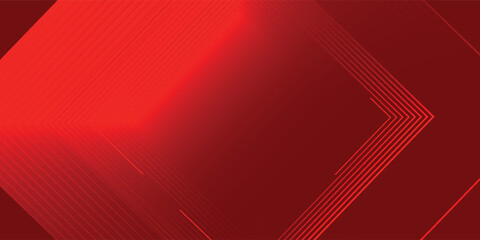 Abstract red geometric lines glowing on red background. Modern shiny gradient red futuristic pattern. Vector illustration.