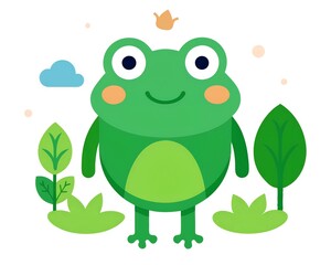 Obraz premium green frog on a leaf