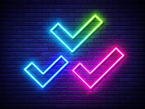 Pixel-perfect 64x64 checkmark icons: flat design, editable stroke, long exposure effect.