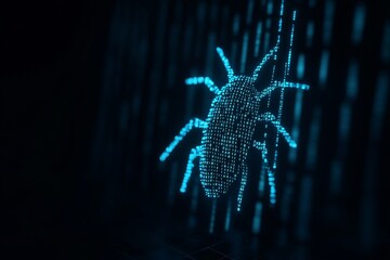 Digital bug in cyber matrix: 3d data visualization of virtual malware insect