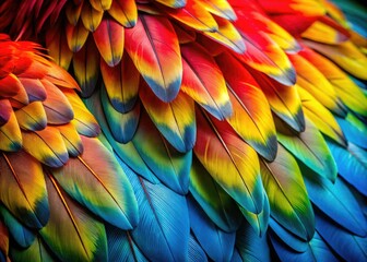 Obraz premium Striking black and white macaw feathers, perfectly composed using the rule of thirds.