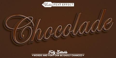 Brown Chocolade Vector Editable Text Effect Template