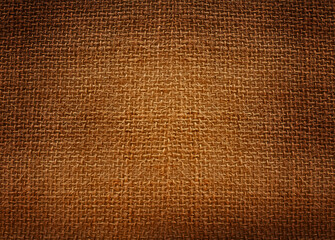 Texture of burlap material with illuminated part. Element of design and interior