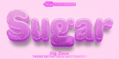 Cartoon Candy Sugar Vector Editable Text Effect Template