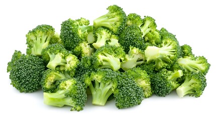Chopped Broccoli isolated in white background