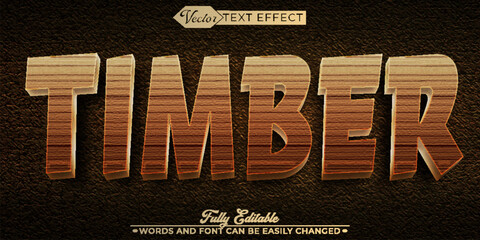 Wooden Timber Vector Editable Text Effect Template