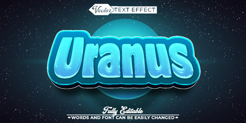 Space Planet Uranus Vector Editable Text Effect Template