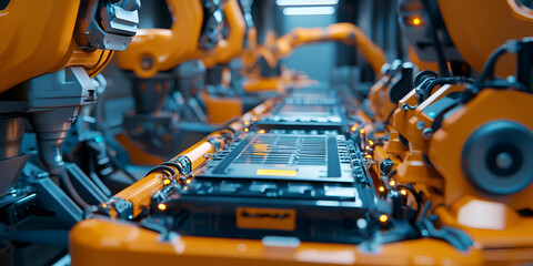 Robotic Production Line in Modern Factory