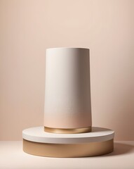 podium for exhibit in the grey interior