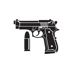 Gun Illustration Vector Illustration Black and White