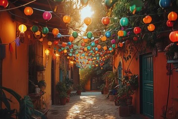 Mexican street light alley.